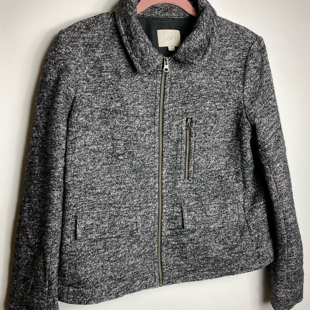 Ann Taylor LOFT Womens Jacket Small Charcoal Gray
